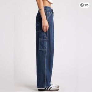 BDG Jaya Railroad Stripe Baggy Low Rise Carpenter Jean